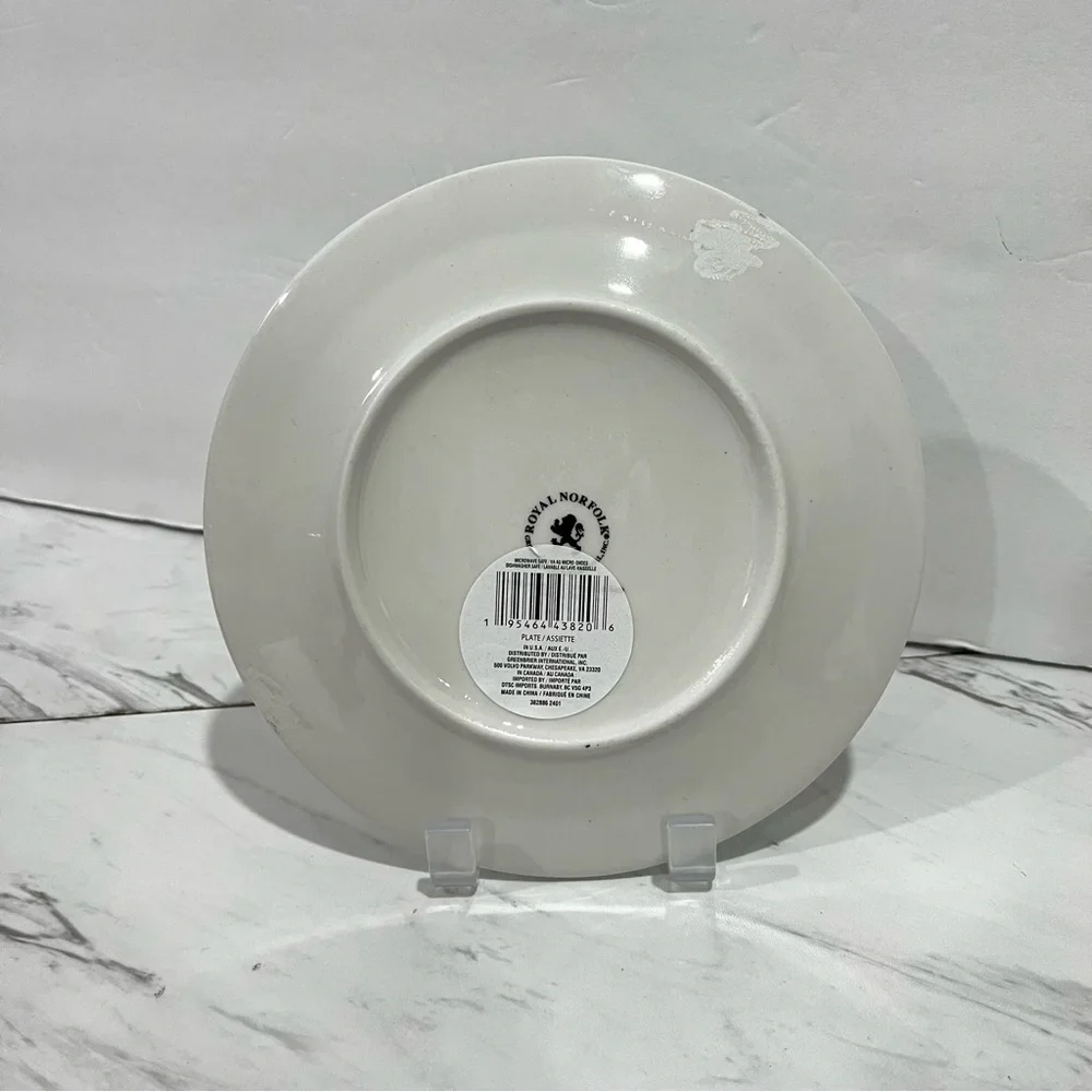 Royal Norfolk Lemon Floral Salad Plates Ceramic 7.5